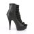 Pleaser DELIGHT-600-13 Stivaletti - Similpelle Nero-Fasce Nere/Nero Opaco EU-36 / US-6