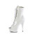 Pleaser DELIGHT-1021 Stivaletti Con Plateau Vernice Bianco EU-37 / US-7