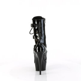 Pleaser DELIGHT-1043 Stivaletti Con Plateau Vernice Nero EU-36 / US-6