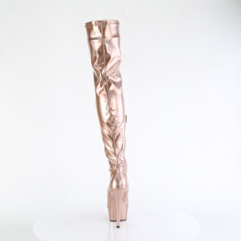 Pleaser DELIGHT-3000HWR Stivali Sopra Il Ginocchio Con Plateau Holo Similpelle Oro EU-38 / US-8