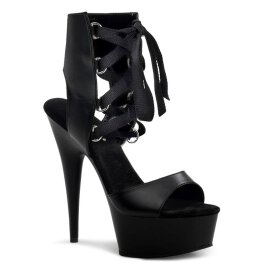 Pleaser Sandali DELIGHT-600-14 Similpelle Nero/Nero EU-38 / US-8
