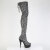 Pleaser DELIGHT-3008SP-BT Stivali Sopra Il Ginocchio Con Plateau Pitonato Grigio EU-36 / US-6