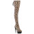 Pleaser DELIGHT-3008SP-BT Stivali Sopra Il Ginocchio Con Plateau Pitonato Marrone EU-35 / US-5