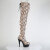 Pleaser DELIGHT-3008SP-BT Stivali Sopra Il Ginocchio Con Plateau Pitonato Marrone EU-35 / US-5