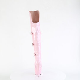 Pleaser DELIGHT-3018 Stivali Sopra Il Ginocchio Con Plateau Vernice Rosa EU-37 / US-7