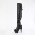 Pleaser DELIGHT-3018 Stivali Sopra Il Ginocchio Con Plateau Similpelle Nero EU-36 / US-6