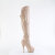 Pleaser DELIGHT-3018 Stivali Sopra Il Ginocchio Con Plateau Vernice Beige EU-35 / US-5