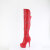 Pleaser DELIGHT-3018 Stivali Sopra Il Ginocchio Con Plateau Similpelle Rosso EU-35 / US-5