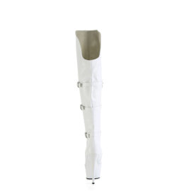 Pleaser DELIGHT-3018 Stivali Sopra Il Ginocchio Con Plateau Similpelle Bianco EU-38 / US-8