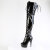 Pleaser DELIGHT-3022 Stivali Sopra Il Ginocchio Con Plateau Vernice Nero EU-35 / US-5