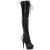Pleaser DELIGHT-3029 Stivali Sopra Il Ginocchio Con Plateau Vernice Holo Nero EU-36 / US-6