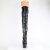Pleaser DELIGHT-3029 Stivali Sopra Il Ginocchio Con Plateau Vernice Holo Nero EU-36 / US-6