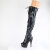 Pleaser DELIGHT-3029 Stivali Sopra Il Ginocchio Con Plateau Vernice Holo Nero EU-36 / US-6