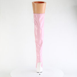 Pleaser DELIGHT-3029 Stivali Sopra Il Ginocchio Con Plateau Vernice Rosa EU-35 / US-5