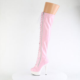 Pleaser DELIGHT-3029 Stivali Sopra Il Ginocchio Con Plateau Vernice Rosa EU-39 / US-9