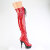 Pleaser DELIGHT-3029 Stivali Sopra Il Ginocchio Con Plateau Vernice Holo Rosso EU-38 / US-8