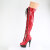 Pleaser DELIGHT-3029 Stivali Sopra Il Ginocchio Con Plateau Vernice Holo Rosso EU-35 / US-5
