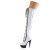 Pleaser DELIGHT-3029 Stivali Sopra Il Ginocchio Con Plateau Vernice Holo Bianco EU-35 / US-5