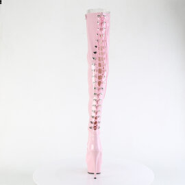 Pleaser DELIGHT-3063 Stivali Sopra Il Ginocchio Con Plateau Vernice Rosa EU-36 / US-6