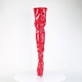 Pleaser DELIGHT-4000 Stivali Sopra Il Ginocchio Con Plateau Vernice Rosso EU-36 / US-6