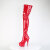 Pleaser DELIGHT-4000 Stivali Sopra Il Ginocchio Con Plateau Vernice Rosso EU-36 / US-6