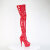 Pleaser DELIGHT-4000 Stivali Sopra Il Ginocchio Con Plateau Vernice Rosso EU-36 / US-6