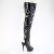 Pleaser DELIGHT-4017 Stivali Sopra Il Ginocchio Con Plateau Vernice Nero EU-35 / US-5