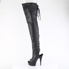 Pleaser DELIGHT-4019 Stivali Sopra Il Ginocchio Con Plateau Similpelle Nero EU-42 / US-12