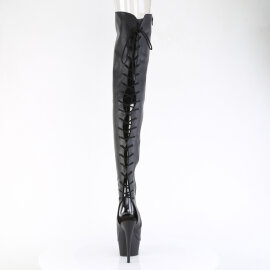 Pleaser DELIGHT-4019 Stivali Sopra Il Ginocchio Con Plateau Similpelle Nero EU-42 / US-12