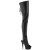 Pleaser DELIGHT-4019 Stivali Sopra Il Ginocchio Con Plateau Similpelle Nero EU-42 / US-12