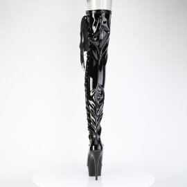 Pleaser DELIGHT-4050 Stivali Sopra Il Ginocchio Con Plateau Vernice Nero EU-42 / US-12