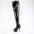 Pleaser DELIGHT-4063 Stivali Sopra Il Ginocchio Con Plateau Vernice Nero EU-35 / US-5