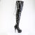 Pleaser DELIGHT-4063 Stivali Sopra Il Ginocchio Con Plateau Vernice Nero EU-35 / US-5
