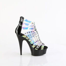 Pleaser DELIGHT-600-9 Stivaletti Con Plateau Vernice Holo Multicolore EU-36 / US-6