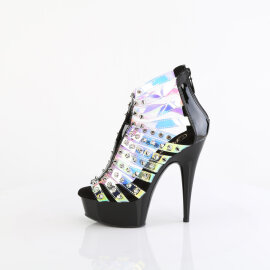 Pleaser DELIGHT-600-9 Stivaletti Con Plateau Vernice Holo Multicolore EU-38 / US-8