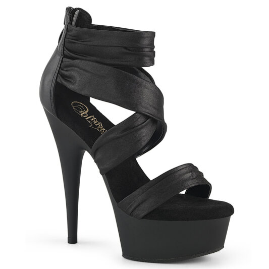 Pleaser DELIGHT-620 Sandali Con Plateau Tessuto Nero EU-35 / US-5