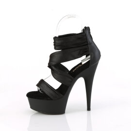 Pleaser DELIGHT-620 Sandali Con Plateau Tessuto Nero EU-35 / US-5