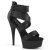 Pleaser DELIGHT-620 Sandali Con Plateau Tessuto Nero EU-35 / US-5