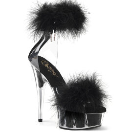 Pleaser DELIGHT-624F Sandali Con Plateau Trasparente Nero...
