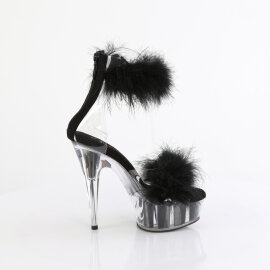 Pleaser DELIGHT-624F Sandali Con Plateau Trasparente Nero EU-35 / US-5