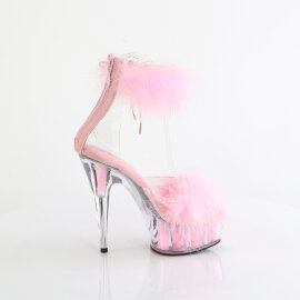 Pleaser DELIGHT-624F Sandali Con Plateau Trasparente Rosa EU-35 / US-5