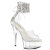 Pleaser DELIGHT-624RS Sandali Con Plateau Trasparente Strass Trasparente Argento EU-37 / US-7