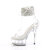 Pleaser DELIGHT-624RS Sandali Con Plateau Trasparente Strass Trasparente Argento EU-37 / US-7