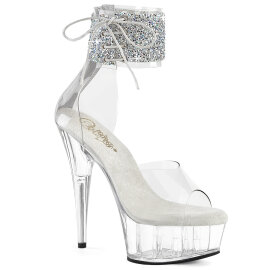 Pleaser DELIGHT-624RS-02 Sandali Con Plateau Trasparente...
