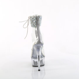 Pleaser DELIGHT-624RS-02 Sandali Con Plateau Trasparente Strass Trasparente EU-38 / US-8