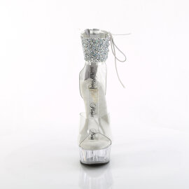 Pleaser DELIGHT-624RS-02 Sandali Con Plateau Trasparente Strass Trasparente EU-39 / US-9