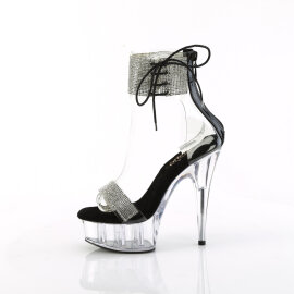 Pleaser DELIGHT-627RS Sandali Con Plateau Trasparente Strass Trasparente EU-37 / US-7