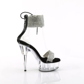 Pleaser DELIGHT-627RS Sandali Con Plateau Trasparente Strass Trasparente EU-39 / US-9