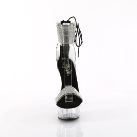 Pleaser DELIGHT-627RS Sandali Con Plateau Trasparente Strass Trasparente EU-40 / US-10