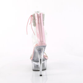 Pleaser DELIGHT-627RS Sandali Con Plateau Trasparente Strass Argento EU-37 / US-7